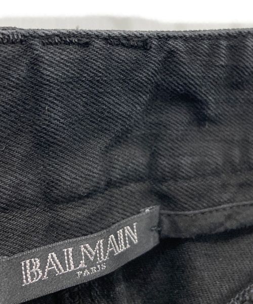 BALMAIN（バルマン）BALMAIN (バルマン) 総柄プリントバイカーパンツ グレー サイズ:36の古着・服飾アイテム