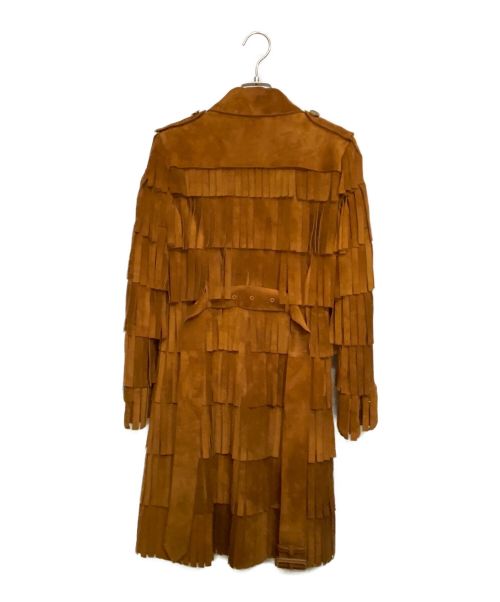 BURBERRY（バーバリー）BURBERRY (バーバリー) フリンジスウェードトレンチコート ブラウン サイズ:38の古着・服飾アイテム