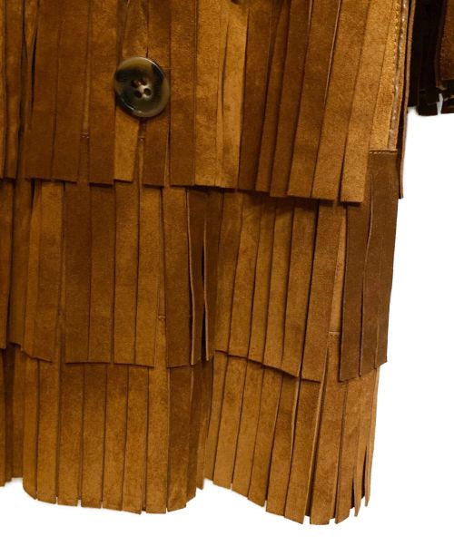 BURBERRY（バーバリー）BURBERRY (バーバリー) フリンジスウェードトレンチコート ブラウン サイズ:38の古着・服飾アイテム
