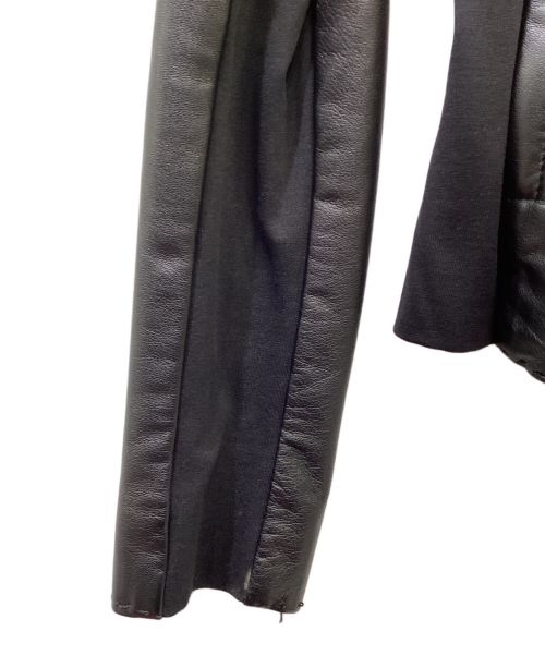 EMPORIO ARMANI（エンポリオ アルマーニ）EMPORIO ARMANI (エンポリオアルマーニ) 切替レザージャケット ブラック サイズ:38の古着・服飾アイテム