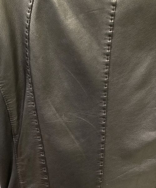 EMPORIO ARMANI（エンポリオ アルマーニ）EMPORIO ARMANI (エンポリオアルマーニ) 切替レザージャケット ブラック サイズ:38の古着・服飾アイテム