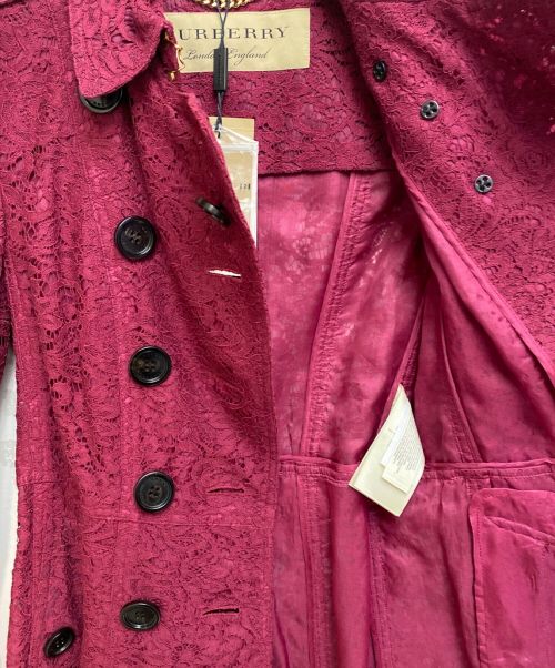 BURBERRY（バーバリー）BURBERRY (バーバリー) レーストレンチコート ワインレッド サイズ:36の古着・服飾アイテム