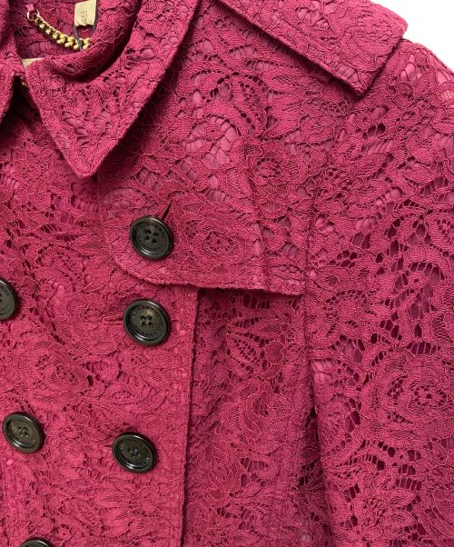 BURBERRY（バーバリー）BURBERRY (バーバリー) レーストレンチコート ワインレッド サイズ:36の古着・服飾アイテム
