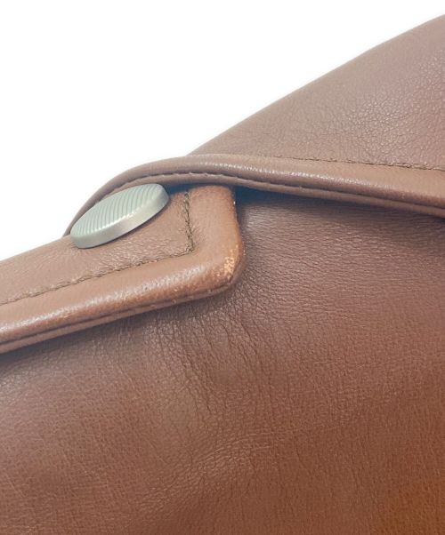 MIU MIU（ミュウミュウ）MIU MIU (ミュウミュウ) バックデザインレザージャケット ブラウン サイズ:36の古着・服飾アイテム