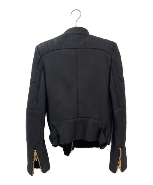 BALMAIN（バルマン）BALMAIN (バルマン) ムートンレザージャケット ブラック サイズ:34の古着・服飾アイテム