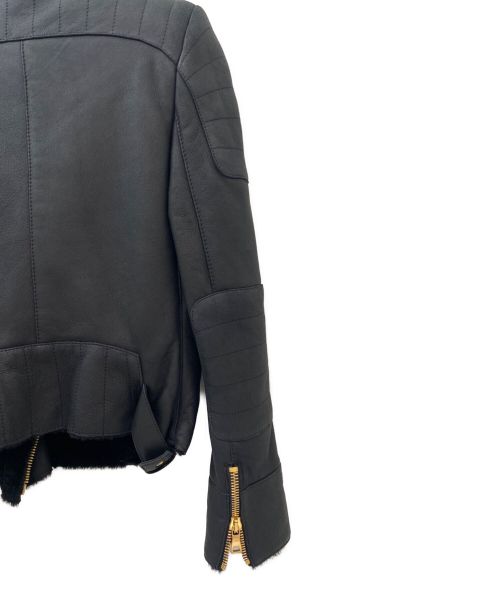 BALMAIN（バルマン）BALMAIN (バルマン) ムートンレザージャケット ブラック サイズ:34の古着・服飾アイテム