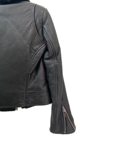 BALENCIAGA（バレンシアガ）BALENCIAGA (バレンシアガ) ファー付きレザージャケット ブラック サイズ:34の古着・服飾アイテム