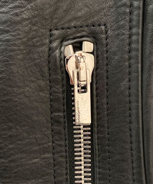 BALENCIAGA（バレンシアガ）BALENCIAGA (バレンシアガ) ファー付きレザージャケット ブラック サイズ:34の古着・服飾アイテム