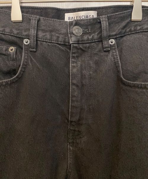 BALENCIAGA（バレンシアガ）BALENCIAGA (バレンシアガ) ワイドレッグデニムパンツ ブラック サイズ:XXSの古着・服飾アイテム