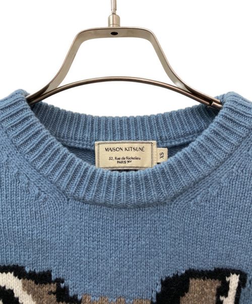 maison kitsune（メゾンキツネ）maison kitsune (メゾンキツネ) FOX HEAD PULLOVER スカイブルー サイズ:XSの古着・服飾アイテム