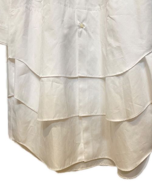 COMME des GARCONS HOMME PLUS（コムデギャルソンオムプリュス）COMME des GARCONS HOMME PLUS (コムデギャルソンオムプリュス) 23AW ティアードロングシャツ ホワイト サイズ:S 未使用品の古着・服飾アイテム