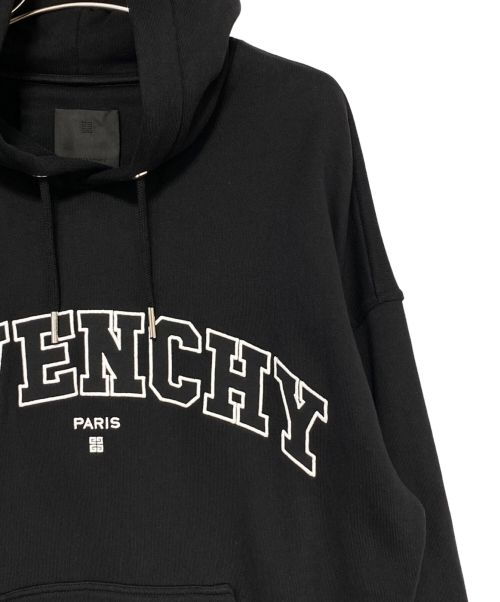 GIVENCHY（ジバンシィ）GIVENCHY (ジバンシィ) ロゴ刺繍パーカー ブラック サイズ:Sの古着・服飾アイテム
