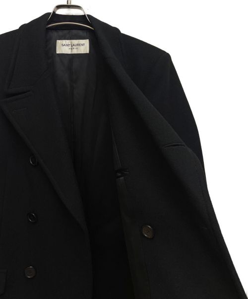 Saint Laurent Paris（サンローランパリ）Saint Laurent Paris (サンローランパリ) ウール ダブルコート ブラック サイズ:52の古着・服飾アイテム