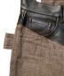中古・古着 BOTTEGA VENETA (ボッテガベネタ) レザー切替デニムパンツ レッド×ブラック サイズ:48：69800円