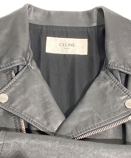 CELINE（セリーヌ）CELINE (セリーヌ) クラシックバイカーレザージャケット ブラック サイズ:50の古着・服飾アイテム