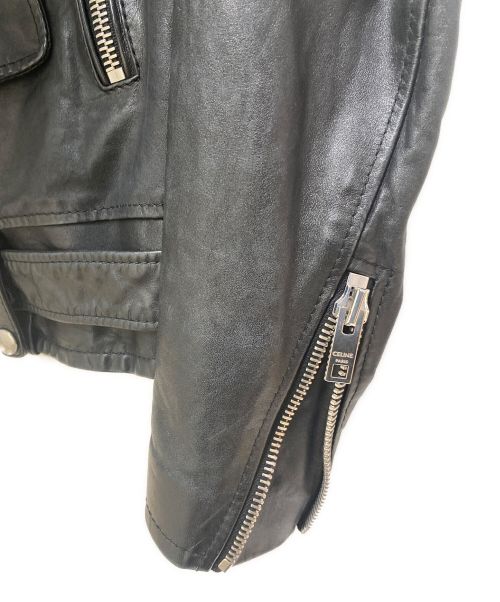 CELINE（セリーヌ）CELINE (セリーヌ) クラシックバイカーレザージャケット ブラック サイズ:50の古着・服飾アイテム