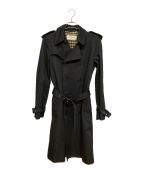 Saint Laurent Parisサンローランパリ）の古着「裏地チェックトレンチコート/13SS/エディ期/Archive」｜ブラック