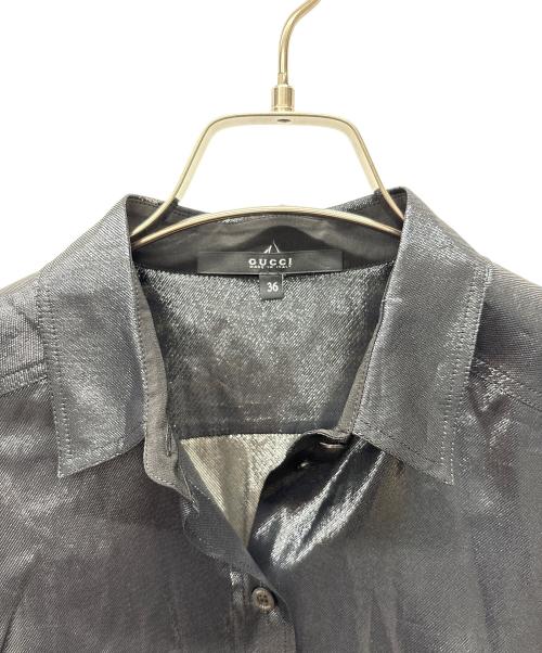GUCCI（グッチ）GUCCI (グッチ) コーティングシャツ ブラック サイズ:36の古着・服飾アイテム
