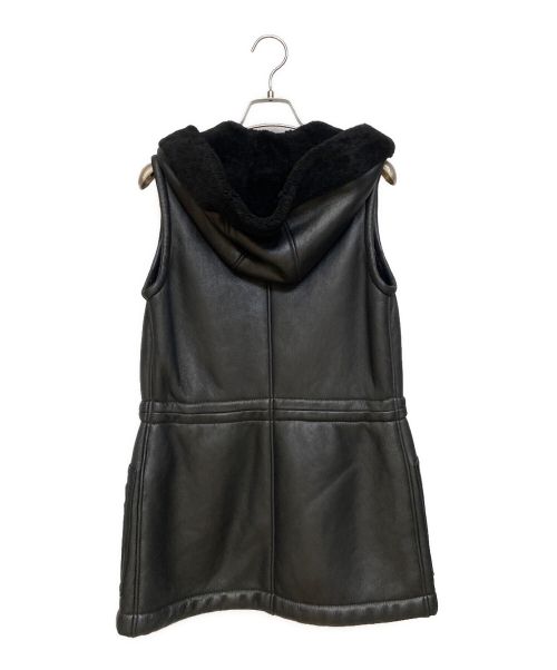 LOEWE（ロエベ）LOEWE (ロエベ) ムートンフーデッドベスト ブラック サイズ:38の古着・服飾アイテム