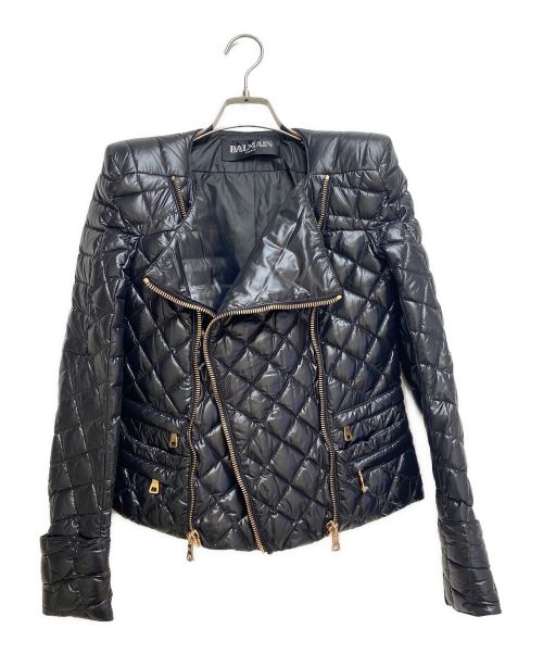 BALMAIN（バルマン）BALMAIN (バルマン) 2WAYジップキルティングジャケット ブラック サイズ:36の古着・服飾アイテム