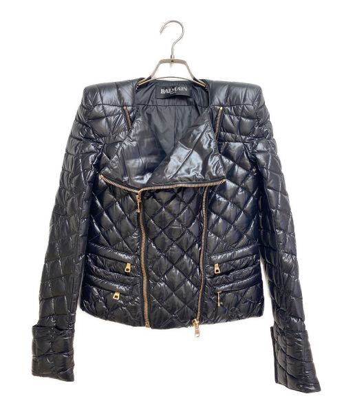BALMAIN（バルマン）BALMAIN (バルマン) 2WAYジップキルティングジャケット ブラック サイズ:36の古着・服飾アイテム
