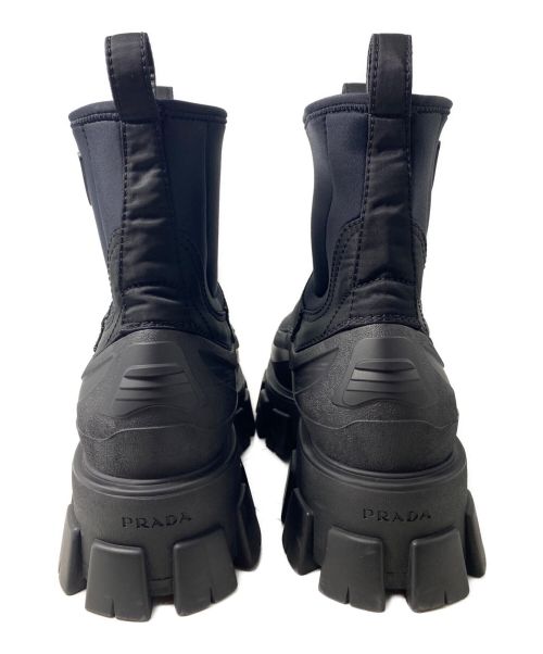 PRADA（プラダ）PRADA (プラダ) 23AW モノリス Re-Nylon ギャバジンブーツ ブラック サイズ:8の古着・服飾アイテム