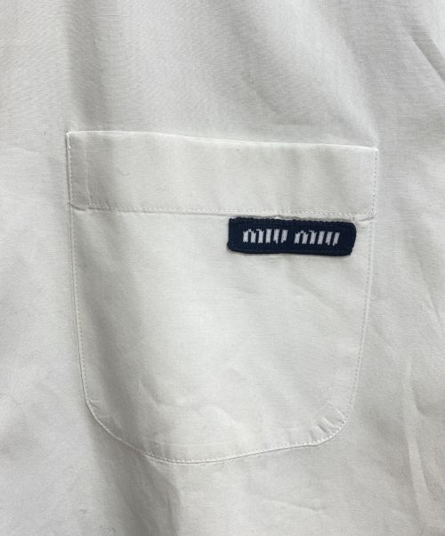 MIU MIU（ミュウミュウ）MIU MIU (ミュウミュウ) 23SS ポプリンシャツ ホワイト サイズ:40の古着・服飾アイテム