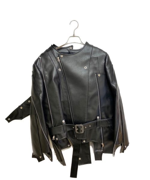 JUNYA WATANABE（ジュンヤワタナベ）JUNYA WATANABE (ジュンヤワタナベ) 22AW 再構築ライダースジャケット ブラック サイズ:Mの古着・服飾アイテム