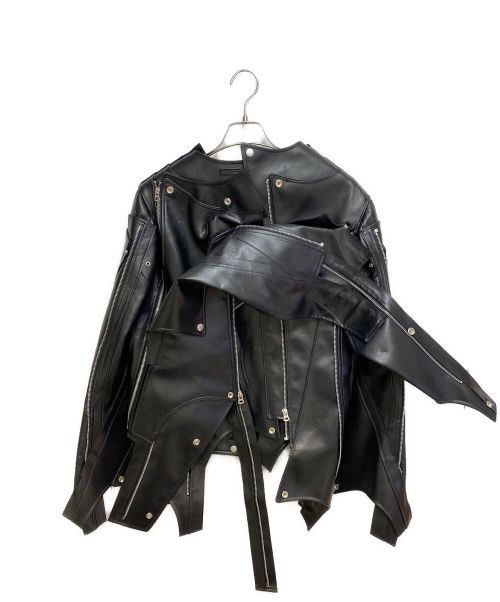 JUNYA WATANABE（ジュンヤワタナベ）JUNYA WATANABE (ジュンヤワタナベ) 22AW 再構築ライダースジャケット ブラック サイズ:Mの古着・服飾アイテム