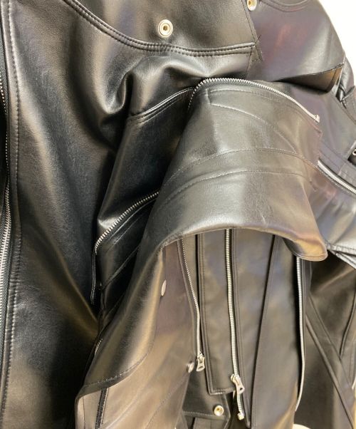 JUNYA WATANABE（ジュンヤワタナベ）JUNYA WATANABE (ジュンヤワタナベ) 22AW 再構築ライダースジャケット ブラック サイズ:Mの古着・服飾アイテム