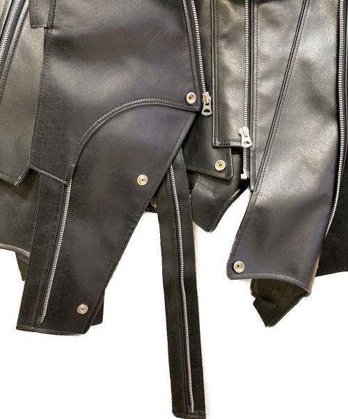 JUNYA WATANABE（ジュンヤワタナベ）JUNYA WATANABE (ジュンヤワタナベ) 22AW 再構築ライダースジャケット ブラック サイズ:Mの古着・服飾アイテム