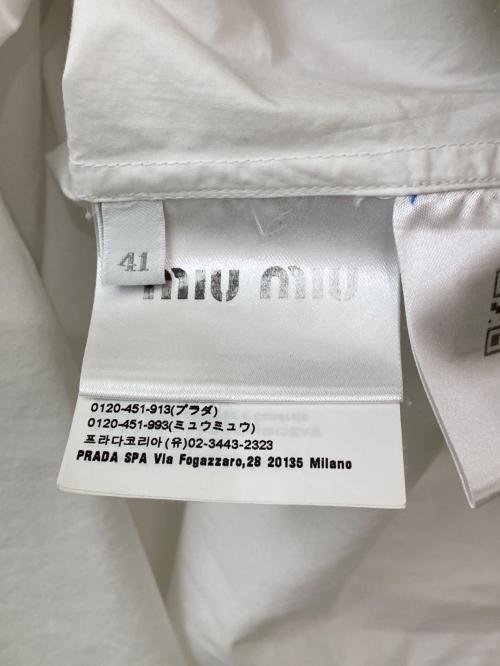 MIU MIU（ミュウミュウ）MIU MIU (ミュウミュウ) コットンポプリンブラウス ホワイト サイズ:41の古着・服飾アイテム