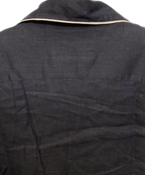 PRADA（プラダ）PRADA (プラダ) 22AW パイピングリネンパジャマシャツ ネイビー サイズ:Mの古着・服飾アイテム
