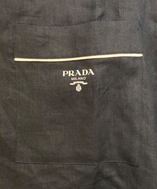 PRADA（プラダ）PRADA (プラダ) 22AW パイピングリネンパジャマシャツ ネイビー サイズ:Mの古着・服飾アイテム
