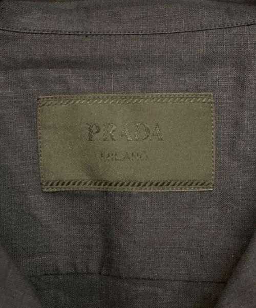 PRADA（プラダ）PRADA (プラダ) 22AW パイピングリネンパジャマシャツ ネイビー サイズ:Mの古着・服飾アイテム