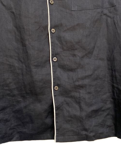 PRADA（プラダ）PRADA (プラダ) 22AW パイピングリネンパジャマシャツ ネイビー サイズ:Mの古着・服飾アイテム