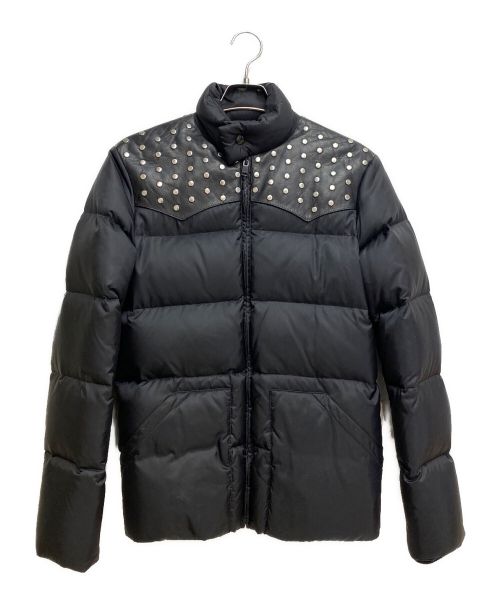 Saint Laurent Paris（サンローランパリ）Saint Laurent Paris (サンローランパリ) ヨークスタッズダウンジャケット/14AW/エディ期/Archive ブラック サイズ:44の古着・服飾アイテム