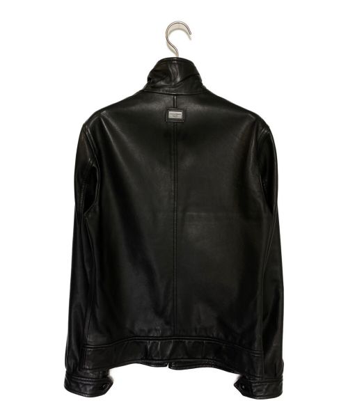 DOLCE & GABBANA（ドルチェ＆ガッバーナ）DOLCE & GABBANA (ドルチェ＆ガッバーナ) シングルレザージャケット ブラック サイズ:44の古着・服飾アイテム