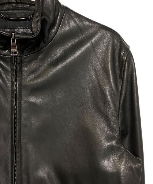 DOLCE & GABBANA（ドルチェ＆ガッバーナ）DOLCE & GABBANA (ドルチェ＆ガッバーナ) シングルレザージャケット ブラック サイズ:44の古着・服飾アイテム