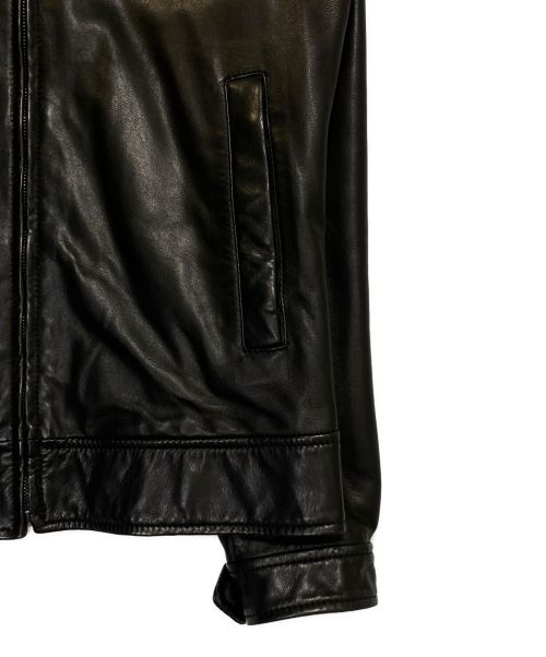 DOLCE & GABBANA（ドルチェ＆ガッバーナ）DOLCE & GABBANA (ドルチェ＆ガッバーナ) シングルレザージャケット ブラック サイズ:44の古着・服飾アイテム
