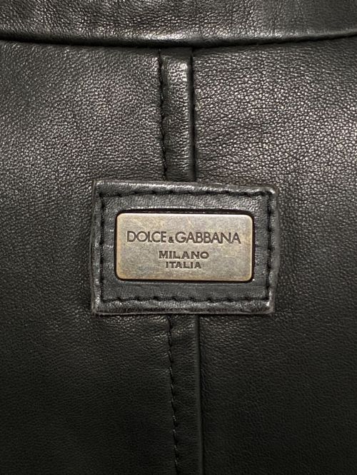 DOLCE & GABBANA（ドルチェ＆ガッバーナ）DOLCE & GABBANA (ドルチェ＆ガッバーナ) シングルレザージャケット ブラック サイズ:44の古着・服飾アイテム