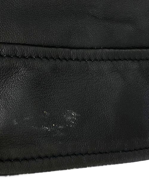 DOLCE & GABBANA（ドルチェ＆ガッバーナ）DOLCE & GABBANA (ドルチェ＆ガッバーナ) シングルレザージャケット ブラック サイズ:44の古着・服飾アイテム