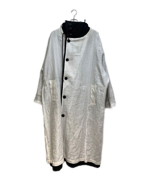 Y's（ワイズ）Y's (ワイズ) LINEN WOOL REVERSIBLE COAT ブラック サイズ:2の古着・服飾アイテム