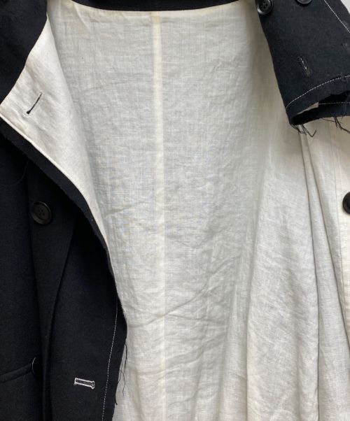 Y's（ワイズ）Y's (ワイズ) LINEN WOOL REVERSIBLE COAT ブラック サイズ:2の古着・服飾アイテム