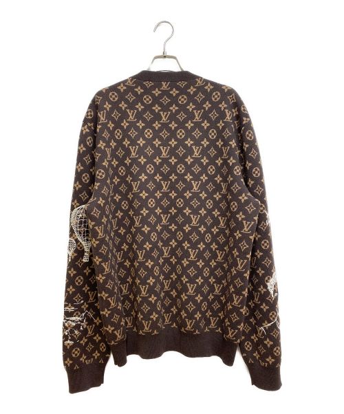 LOUIS VUITTON（ルイ ヴィトン）LOUIS VUITTON (ルイ ヴィトン) 23AW モノグラムエンブロイダードニット ブラウン サイズ:Ⅼの古着・服飾アイテム