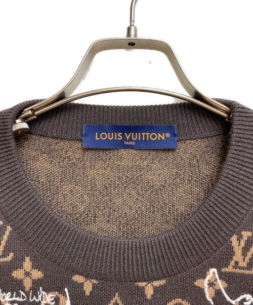 LOUIS VUITTON（ルイ ヴィトン）LOUIS VUITTON (ルイ ヴィトン) 23AW モノグラムエンブロイダードニット ブラウン サイズ:Ⅼの古着・服飾アイテム