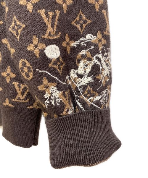 LOUIS VUITTON（ルイ ヴィトン）LOUIS VUITTON (ルイ ヴィトン) 23AW モノグラムエンブロイダードニット ブラウン サイズ:Ⅼの古着・服飾アイテム