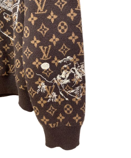 LOUIS VUITTON（ルイ ヴィトン）LOUIS VUITTON (ルイ ヴィトン) 23AW モノグラムエンブロイダードニット ブラウン サイズ:Ⅼの古着・服飾アイテム