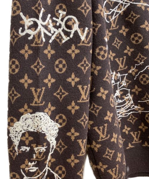 LOUIS VUITTON（ルイ ヴィトン）LOUIS VUITTON (ルイ ヴィトン) 23AW モノグラムエンブロイダードニット ブラウン サイズ:Ⅼの古着・服飾アイテム