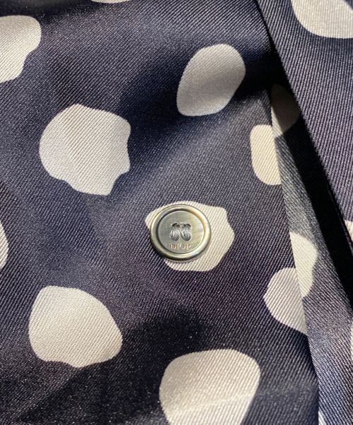Dior（ディオール）Dior (ディオール) ポルカドット柄シルクシャツ ネイビー サイズ:42の古着・服飾アイテム